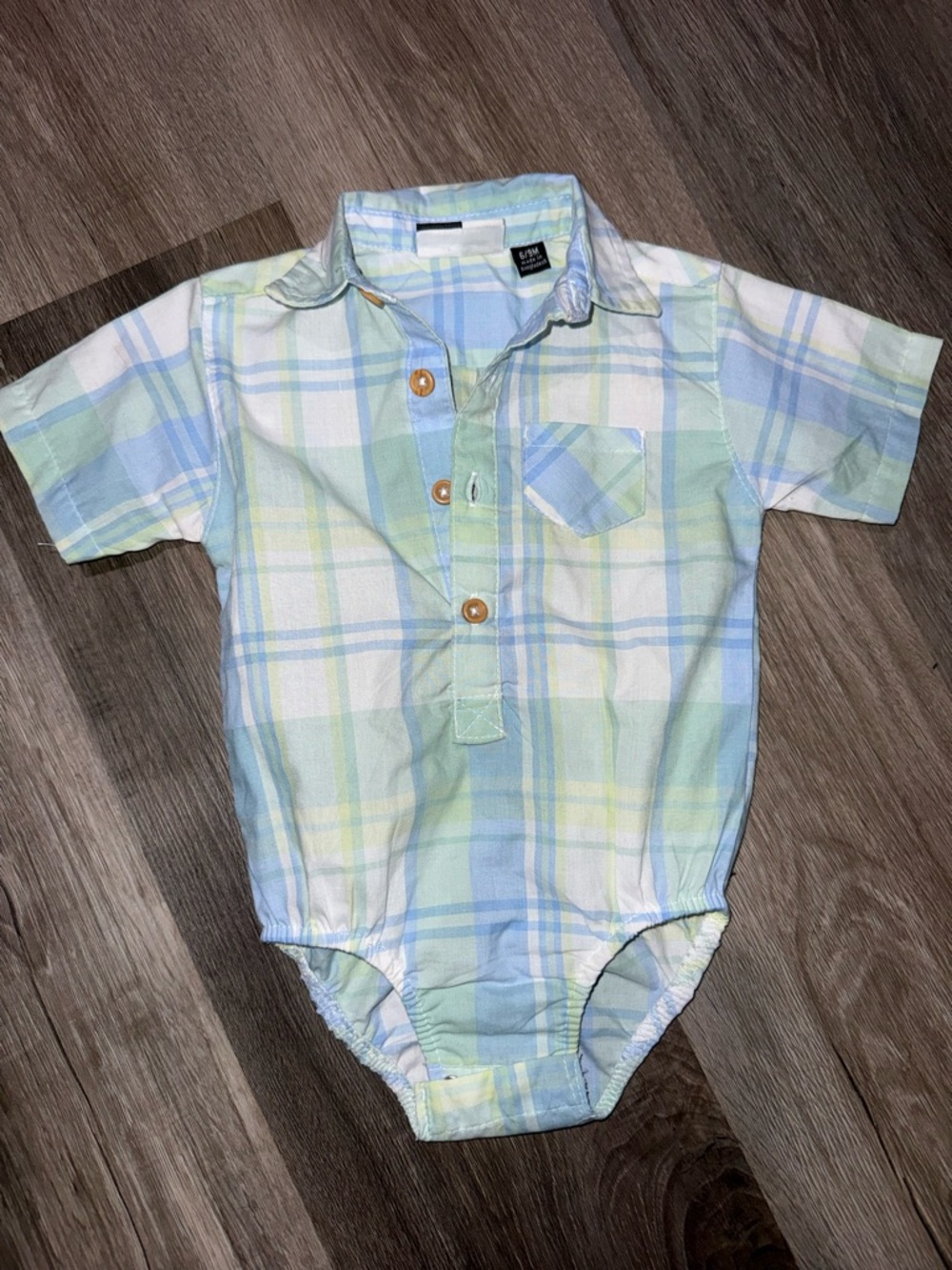 Mack Mack LTD. Plaid Button-Up Shirt in Light Blue & Mint